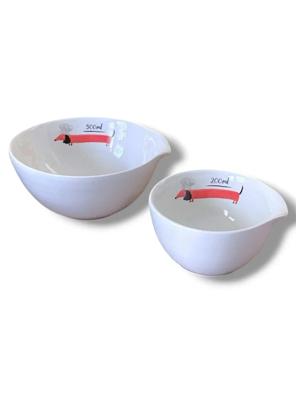 Fenella Smith Set of 3 Mixing Nesting Bowls Dachshund Chef Dog Lover Ceramic